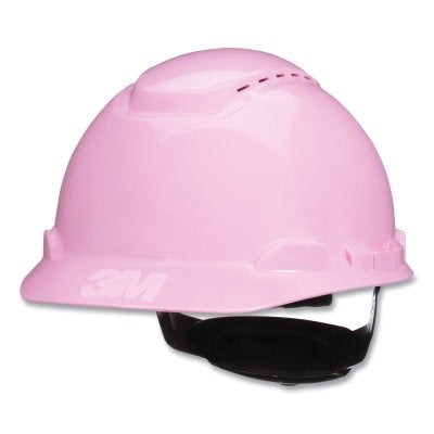 3M H-713SFV-UV SecureFit Pressure Diffusion Ratchet Suspension w/UVicator Hard Hats and Caps, Cap, Vented, Pink
