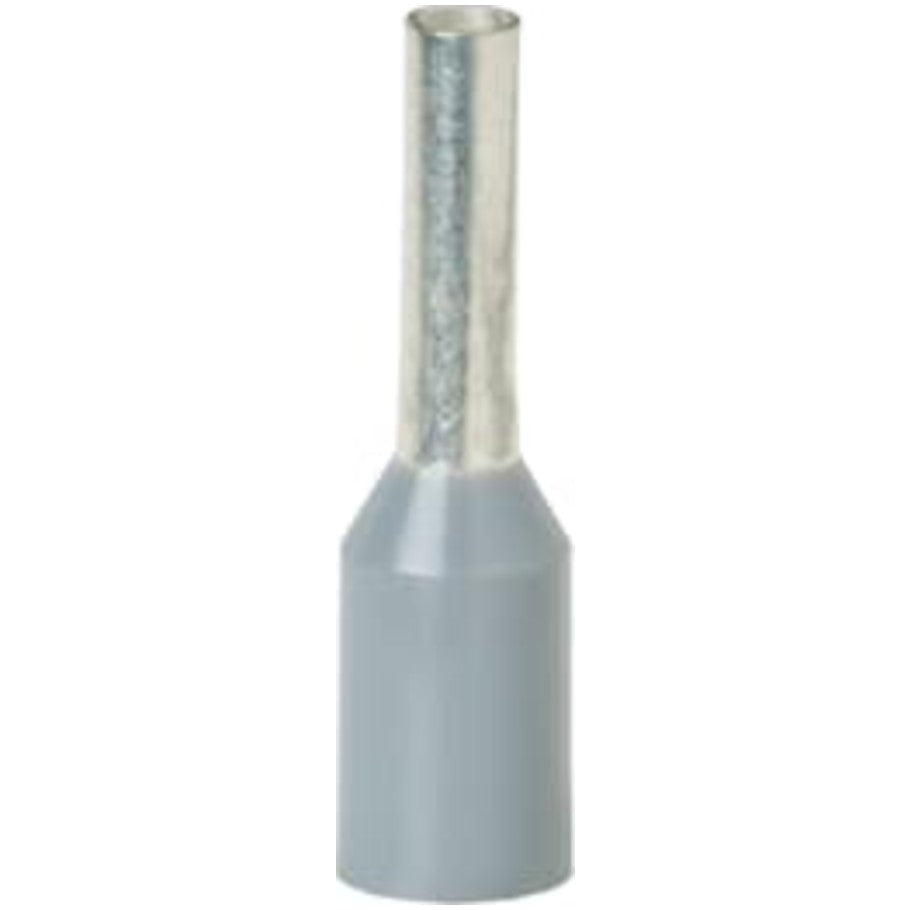 Polypropylene-Insulated Ferrule, Total Length .472 Inches/12.0mm, Wire Range 18 AWG/.75mm2, Color Gray, Copper, Tin Plated