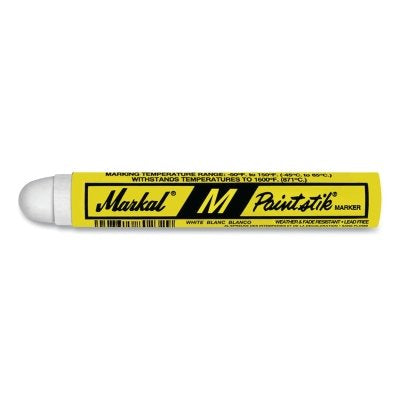 Paintstik M and M-10 Marker, 11/16 in x 4.75 in L, White, M