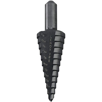 Vari-Bit Step Drill Bit, #8, 3/16 in to 7/8 in Cutting Diameter, 12 Steps