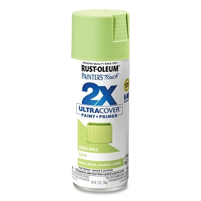 Painter's Touch 2X Ultra Cover Satin Spray Paint, 12 oz, Green Apple