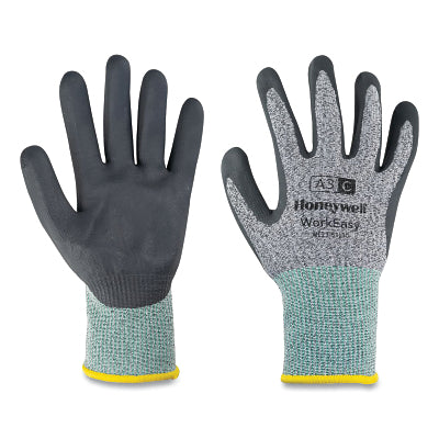 WorkEasy Gloves, 5313G, Nitrile Palm Coating, X-Small, Gray/Green