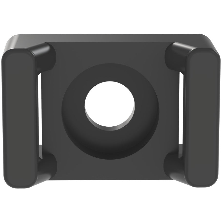 TM2S8-C0 Cable Tie Mount, Black, UV PA 6.6, 0.63x0.43",  8 Screw, PK100