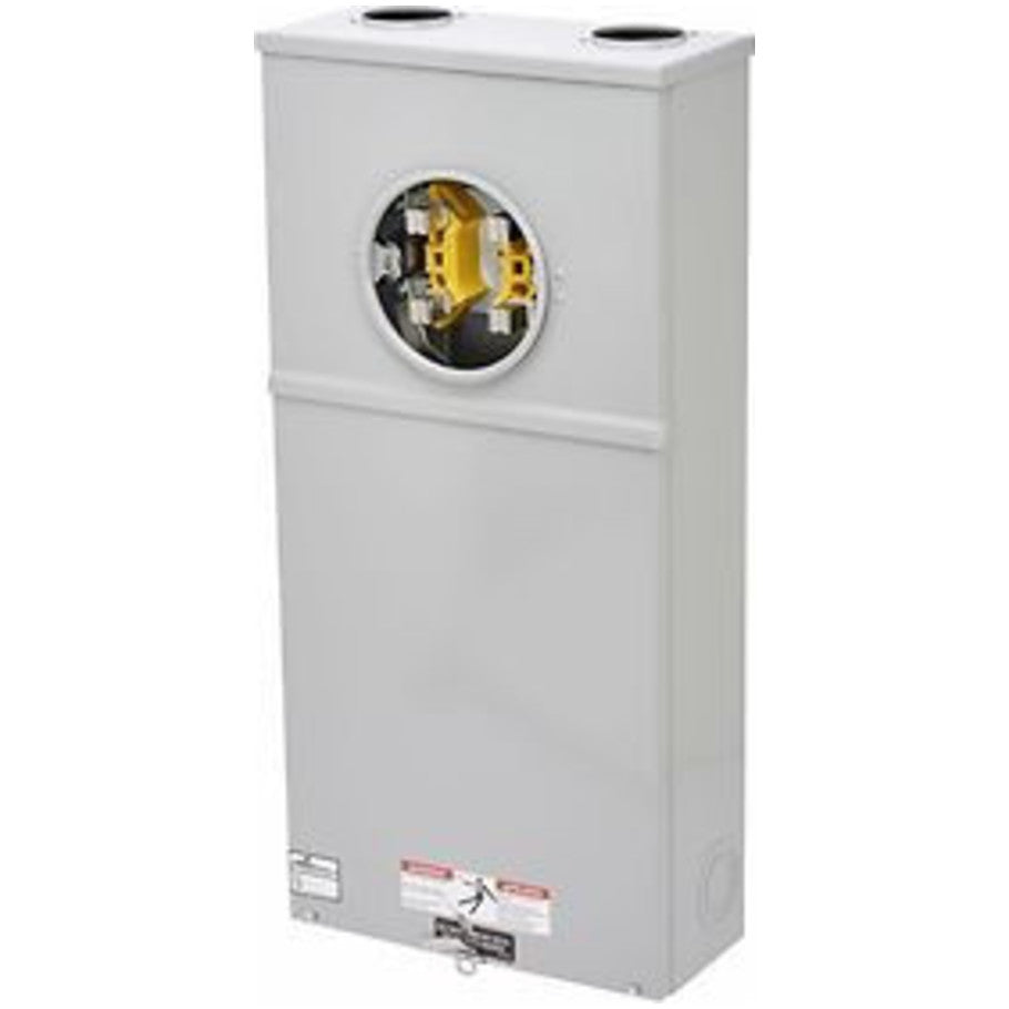 Meter Socket, Ring-Type, 200 A, 1-Phase Phase, 4 Terminal, Overhead and Underground, NEMA Type 3R