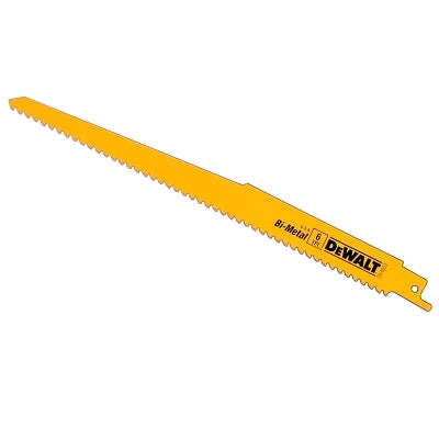 Bi-Metal Reciprocating Saw Blades, 9 in, 6 TPI, Taper Back, Wood, 5/PK