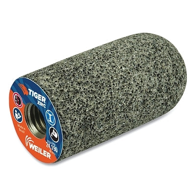 Tiger Grinding Plug, 1-1/2 in dia x 3 in Thick x 5/8 in-11 Arbor, 20 Grit, Zirconia Alumina, Type 18R, 12 EA/BX