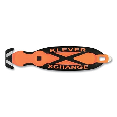 XChange Safety Cutter, Narrow Head, 6-1/2 in L, Straight Blade, Steel, Plastic Handle, Orange