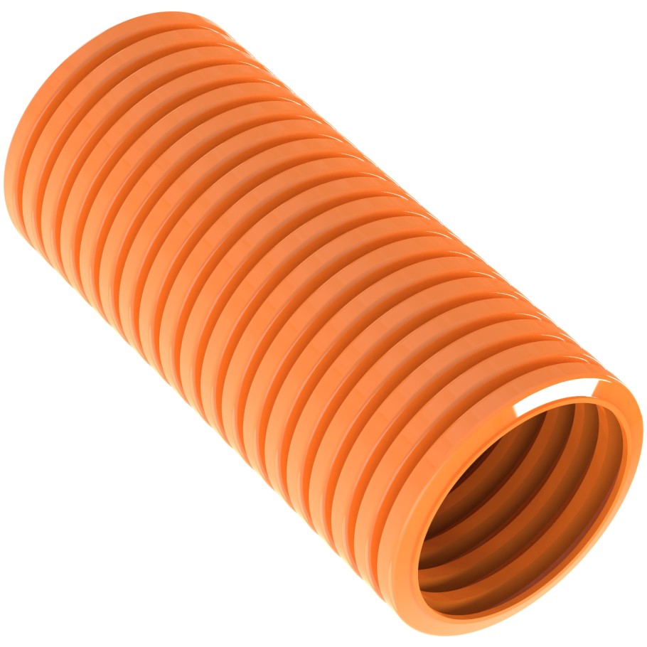 Slit Wall Corrugated Loom Tubing, Orange, 100 ft. x 1 in. Dia
