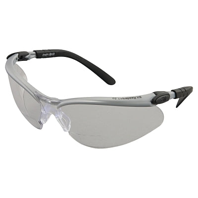 3M 11374-00000-20 BX Safety Eyewear, +1.5 Diopter Polycarbon Hard Coat Lenses, Silver/Black Frame