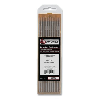 1.5%anthanated Tungsten Electrode, 1/8 in x 7 in, 10 PK