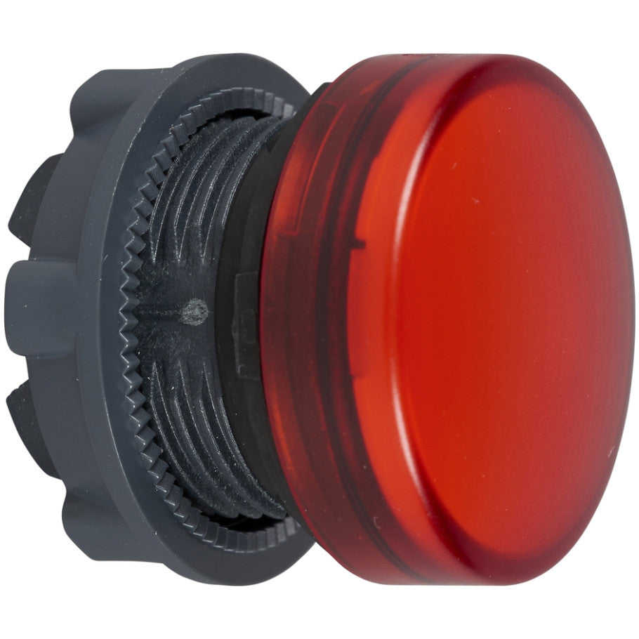 Red pilot light head 22 plain lens for ba9s bulb