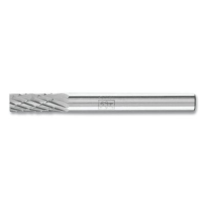 Carbide Bur Bit, 1/4 in dia x 5/8 in L, 1/4 in Shank, Double Cut