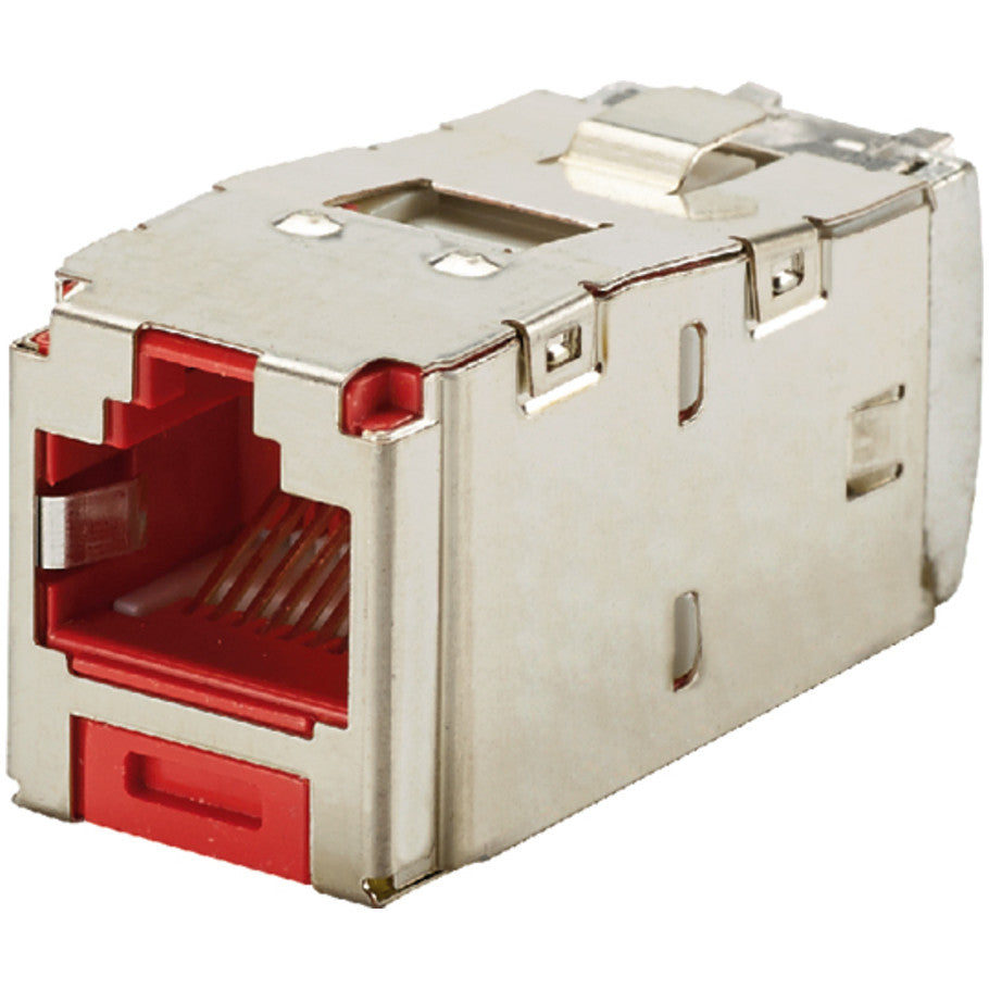 Cat 6 Shielded Jack, T568A/B, Red, Mini-Com
