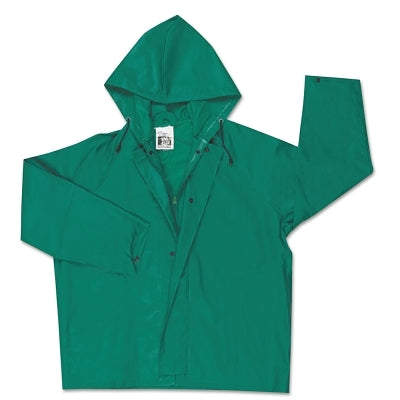 388JH Dominator Hooded Rain Jacket, 0.42 mm, PVC/Hi-tensile Poly/PVC, Green, X-Large