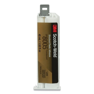 3M 051128-99352 Scotch-Weld Structural Plastic Adhesive, DP8005, 1.52 fl oz, Cartridge, Black