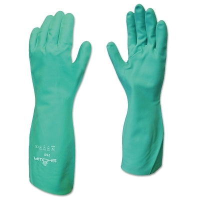 ChemRest Chemical-Resistant Coated Gloves, 730, 10/X-Large, Bisque Finish, Flocked Liner, Green