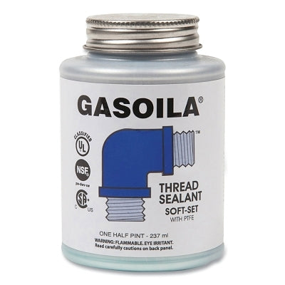 Soft-Set Thread Sealant, 1/2 Pint Brush Top Can, Blue/green