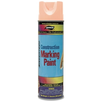 Construction Marking Paint, 20 oz, Aerosol Can, Fluorescent Orange