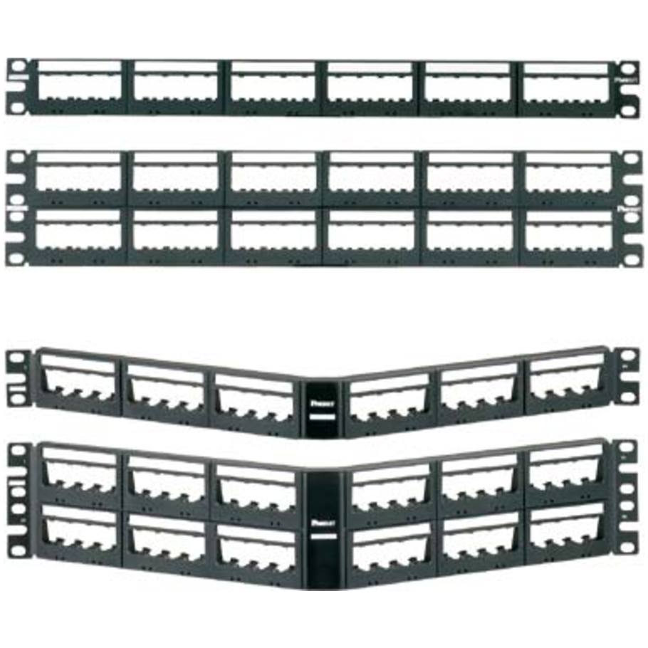 Patch Panel Rack Mount, 48-Port, 2 RU, Black