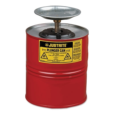 Plunger Cans, Hazardous Liquid Storage Can, 1 gal, Red