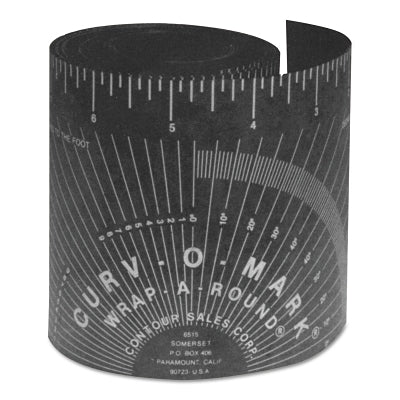Wrap-A-Round Ruler, Medium, 3.88 in W, 4 ft L, Cold/Heat Resistant, Black