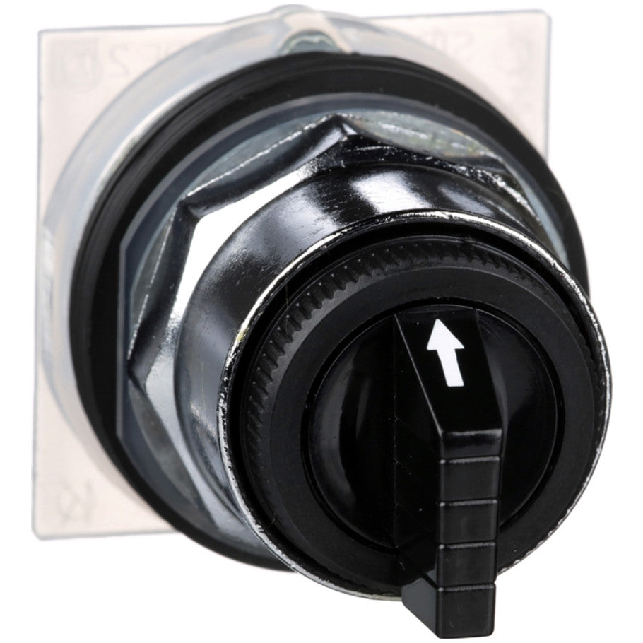 Harmony 30mm Selector Switch, Non-Illuminated, 3-Position, Black Standard Knob, Spring Return-Both Sides to Center