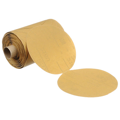 3M 051111-49909 Stikit Gold Paper Disc Roll 216U, Aluminum Oxide, 5 in dia x NH, P80 Grit, Die 500X